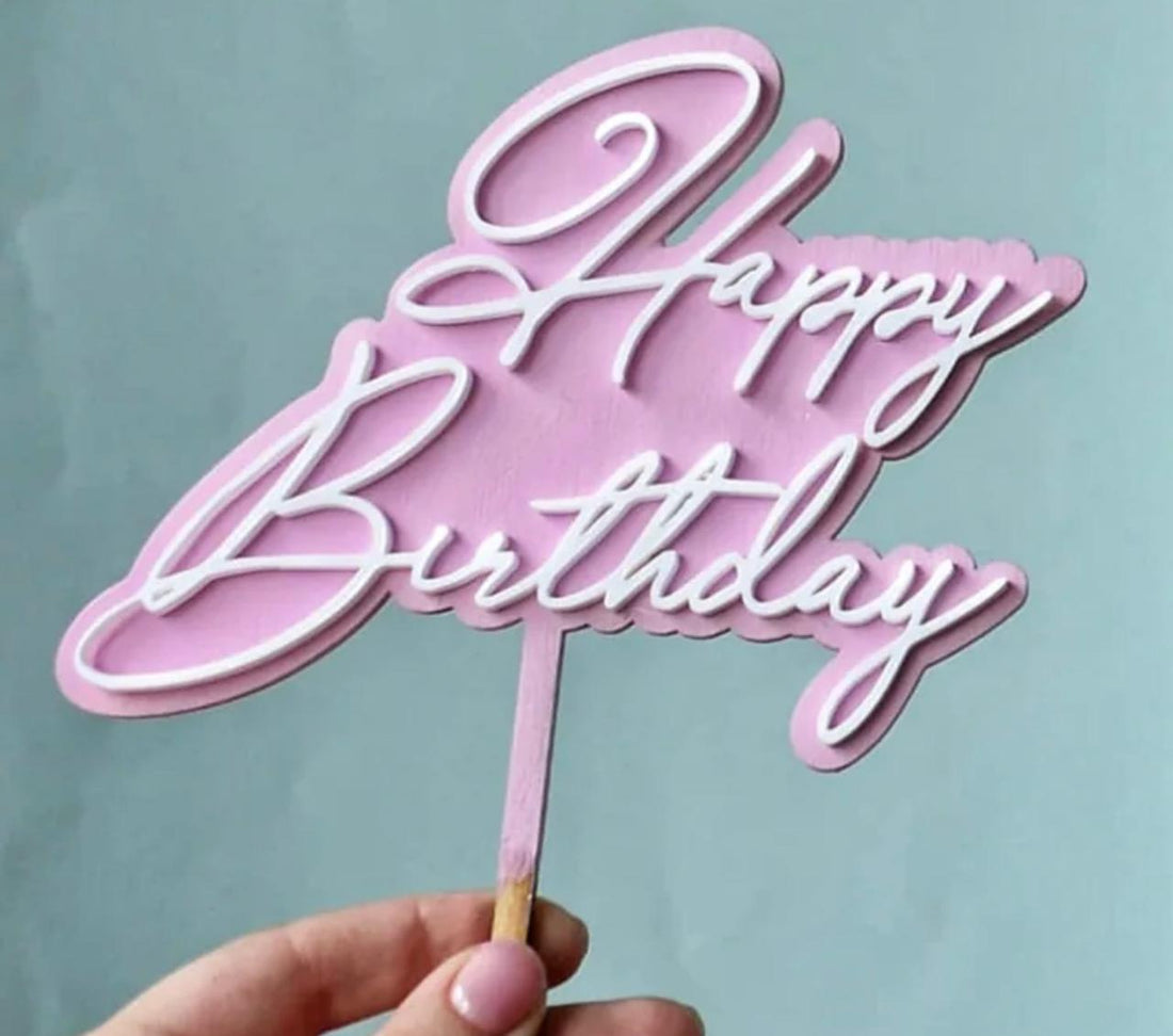 Happy Birthday - White & All Pink