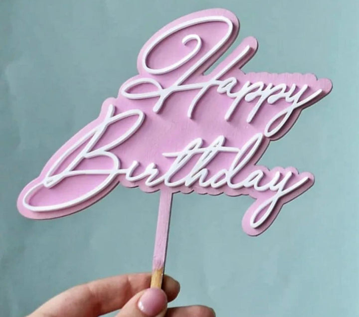 Happy Birthday - White & All Pink