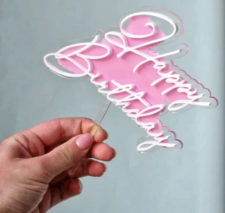 Happy Birthday - White & Pink background