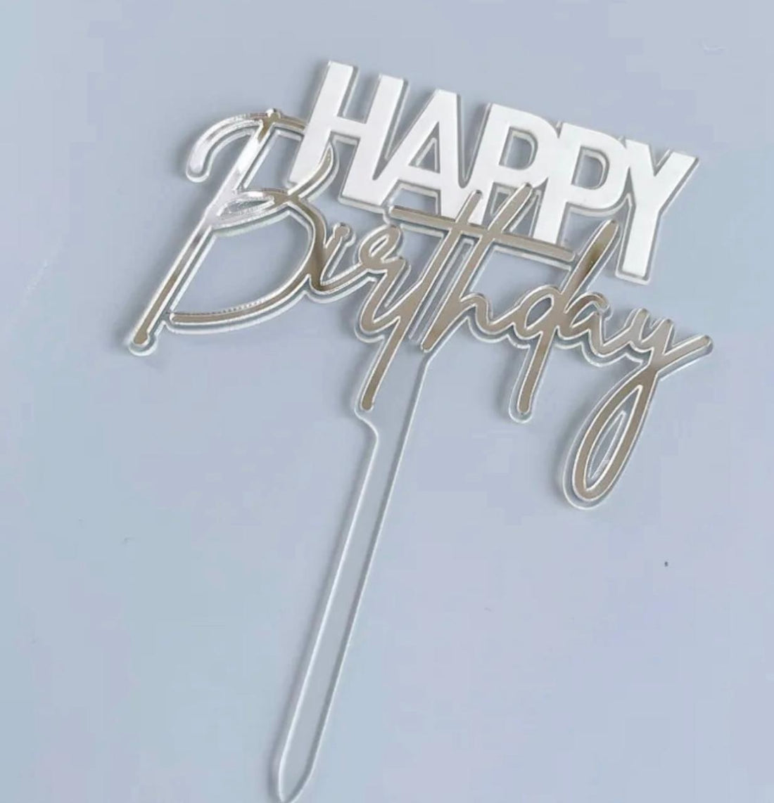 Happy Birthday - White & Silver
